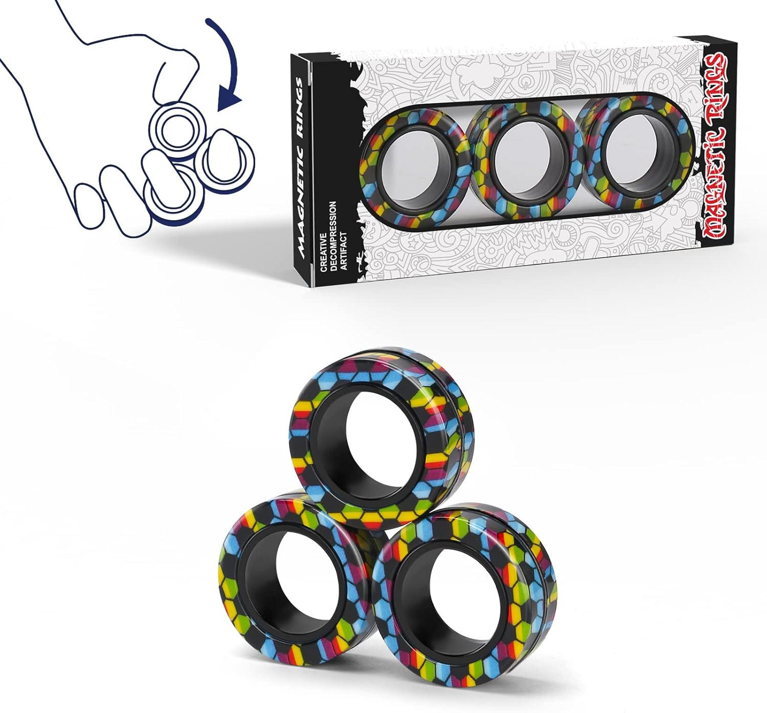 Fidget Spinner Bearing - Magnetic Rings Fidget Toy Set Idea