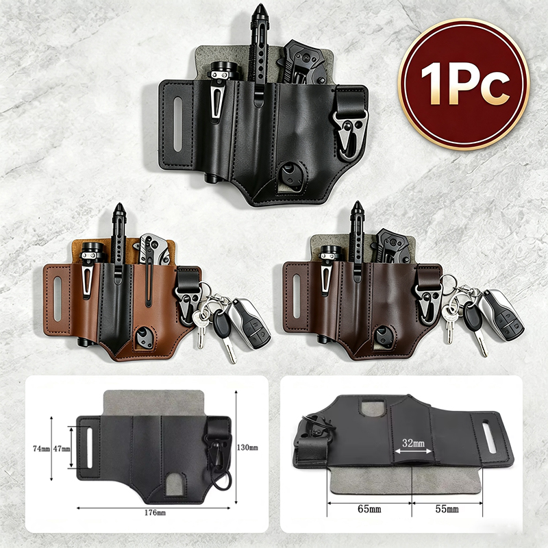 Leather Edc. Carry Pouch - EDC PU Leather Tool Pouch Multitool