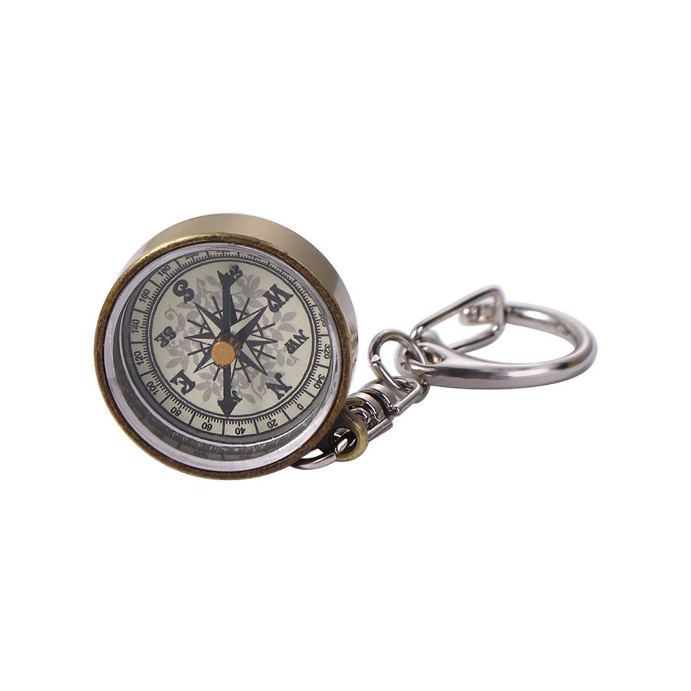 Gold Color Navigation Tools Po - Compass Keychain Mini 评论和价格