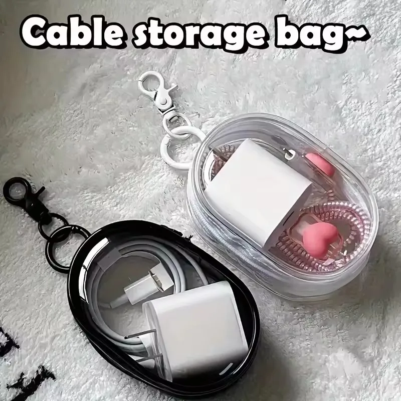 Portable Mini Transparent Stor - Cable Winder Keychain 评论和价格