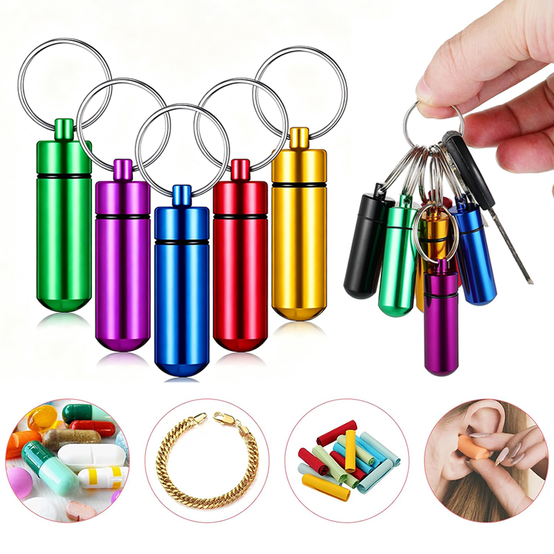 1/5PCS Aluminum Mini Pill Box  - Edc Pill Carry 评论和价格
