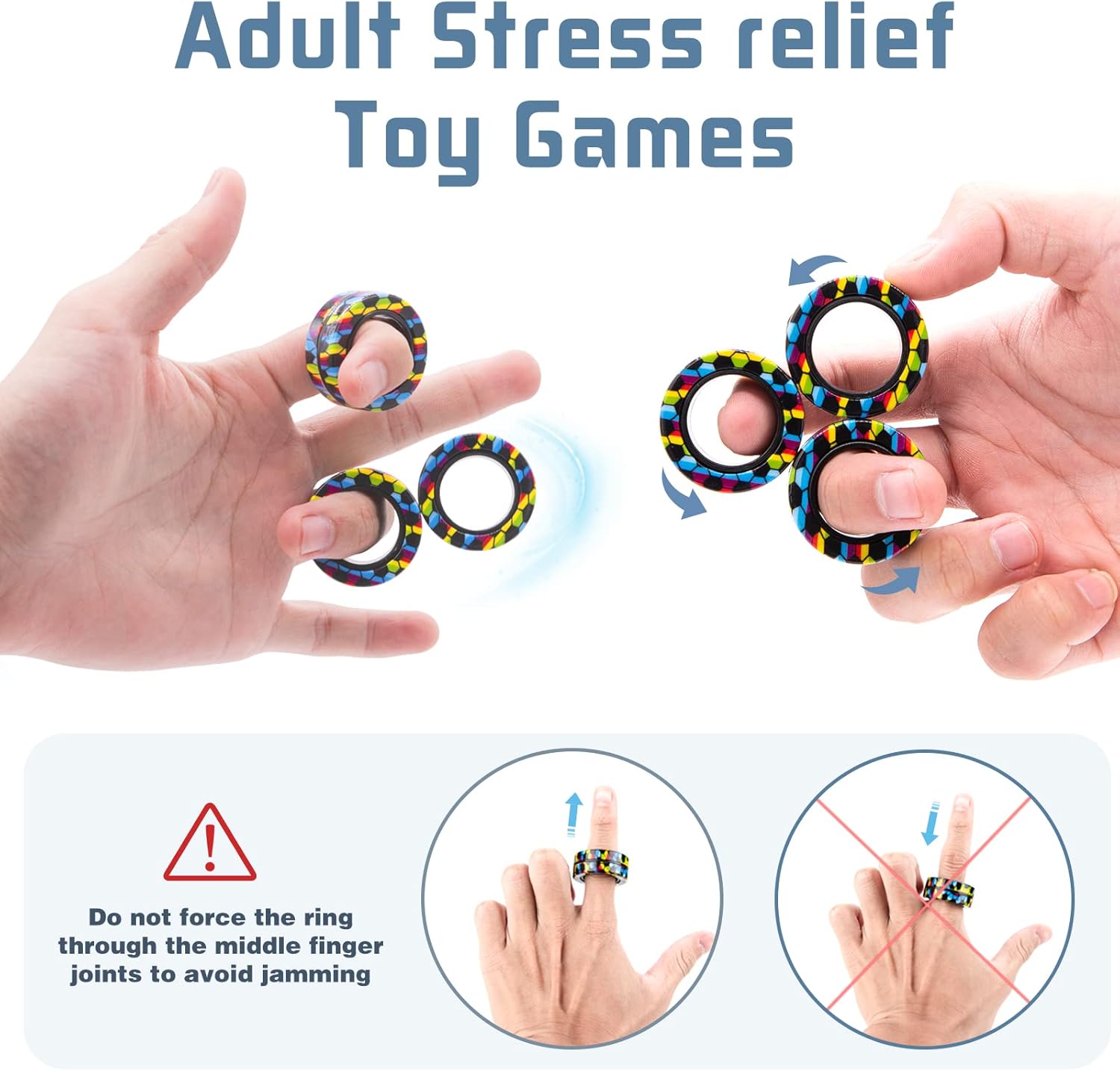 Magnetic Rings Fidget Toy Set  - Fidget Spinner Bearing 评论和价格