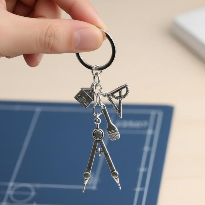 Multifunctional Silver Keychai - Compass Keychain Mini 评论和价格