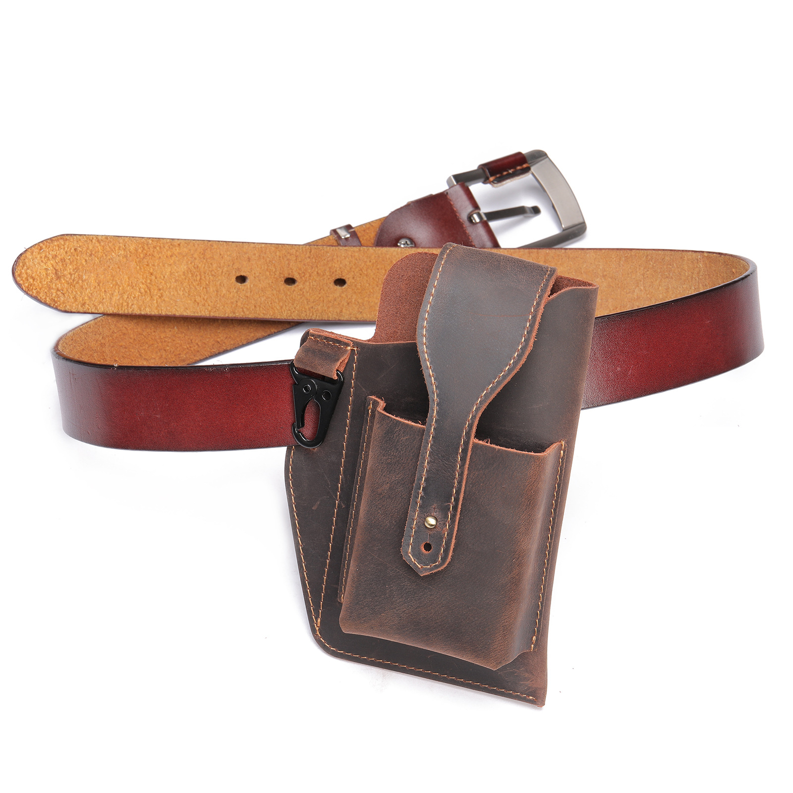 Crazy Horse Leather Phone Hols - Leather Edc. Carry Pouch 评论和价格