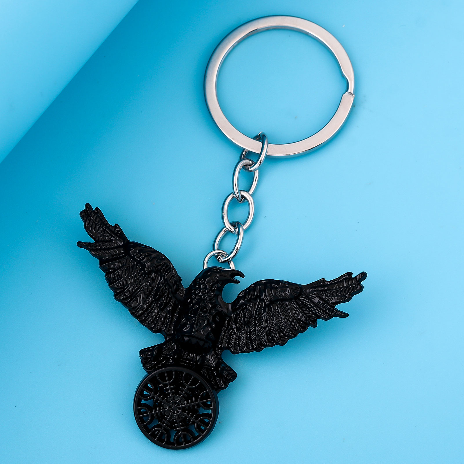 Vintage Viking Black Crow Neck - Compass Keychain Mini 评论和价格