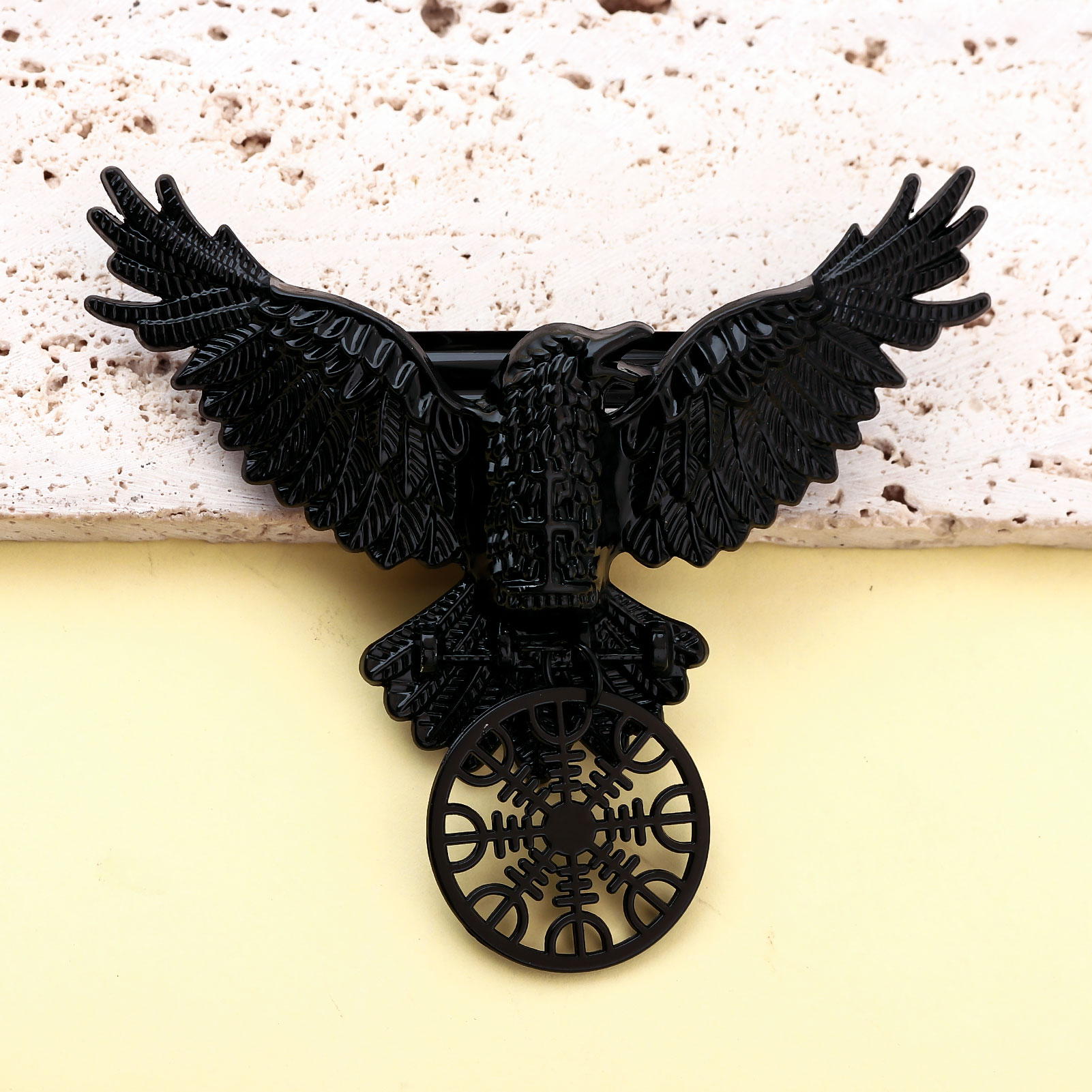 Vintage Viking Black Crow Neck - Compass Keychain Mini 评论和价格