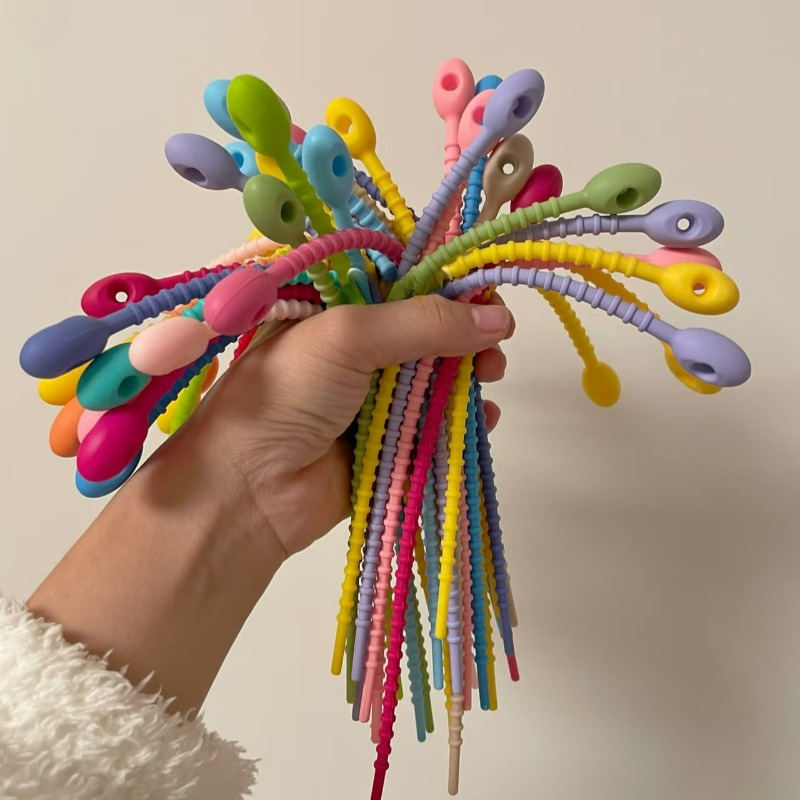 10/200Pcs Silicone Cable Ties  - Cable Winder Keychain 评论和价格