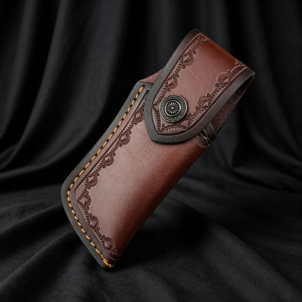 Collectible Embossed Genuine L - Leather Edc. Carry Pouch 评论和价格