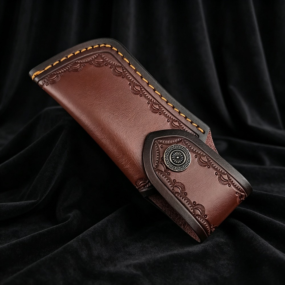 Collectible Embossed Genuine L - Leather Edc. Carry Pouch 评论和价格