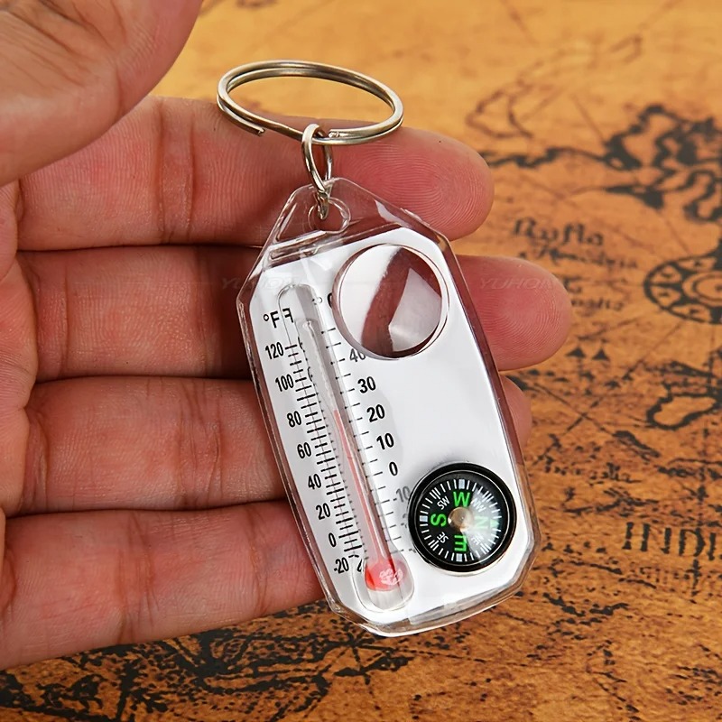 3 in 1 Keychain Compass Portab - Compass Keychain Mini 评论和价格