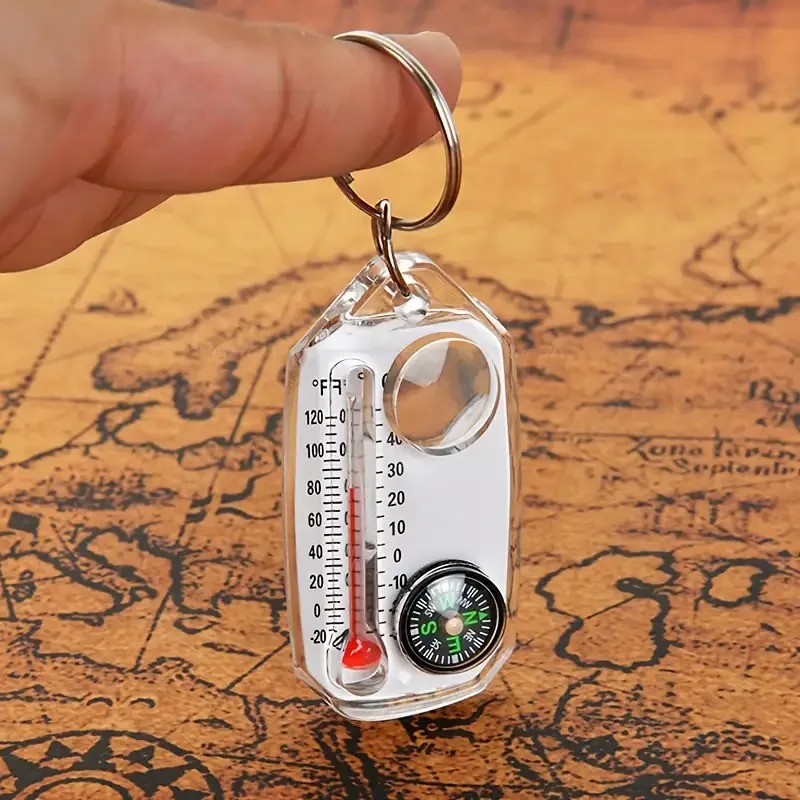 3 in 1 Keychain Compass Portab - Compass Keychain Mini 评论和价格