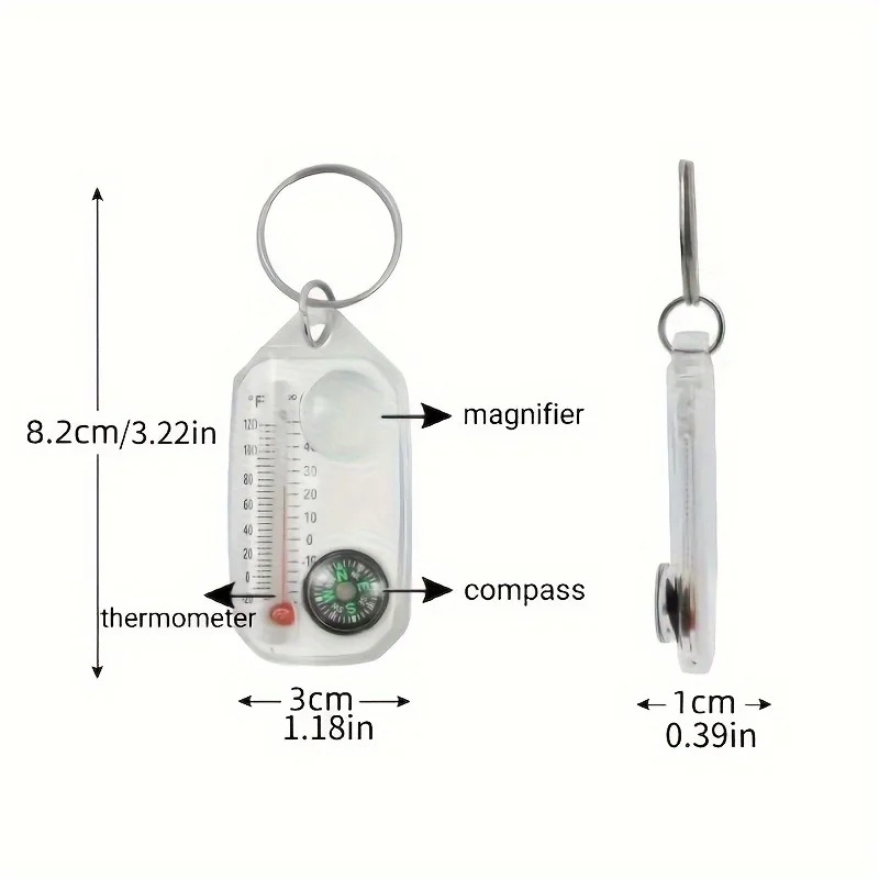 3 in 1 Keychain Compass Portab - Compass Keychain Mini 评论和价格
