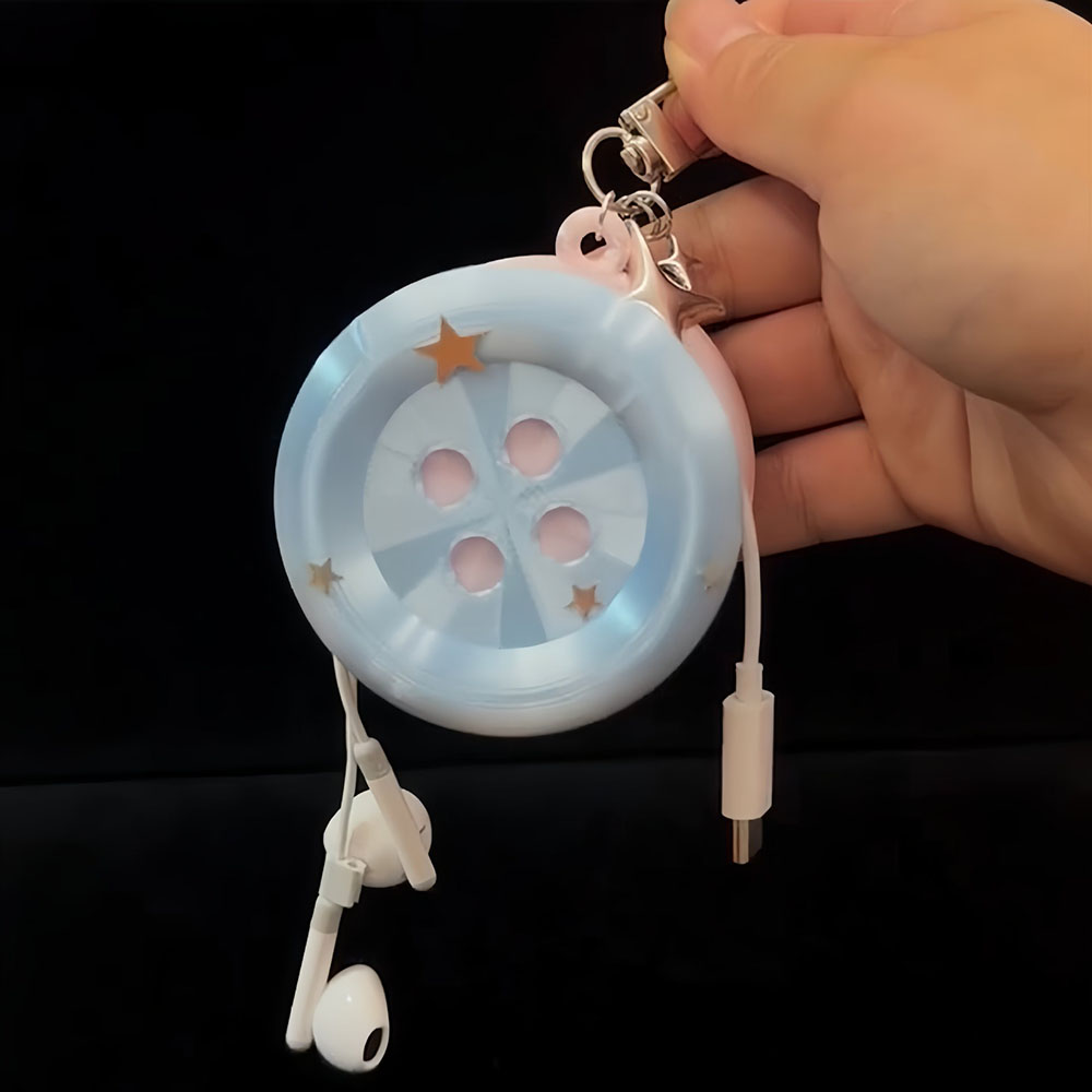 Cable Organizer Button Earphon - Cable Winder Keychain 评论和价格