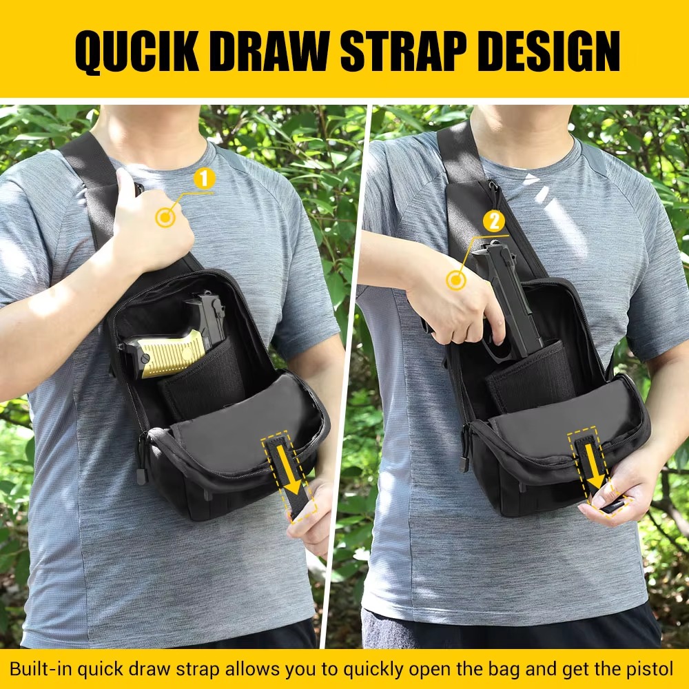 Tactical Pistol Gun Bag Concea - Edc Concealed Carry Sling Bag 评论和价格