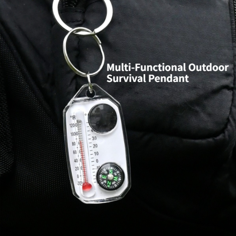 Mini Outdoor Survival Keychain - Compass Keychain Mini 评论和价格