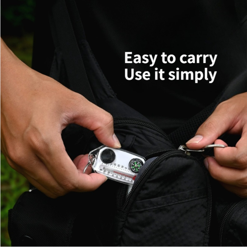 Mini Outdoor Survival Keychain - Compass Keychain Mini 评论和价格